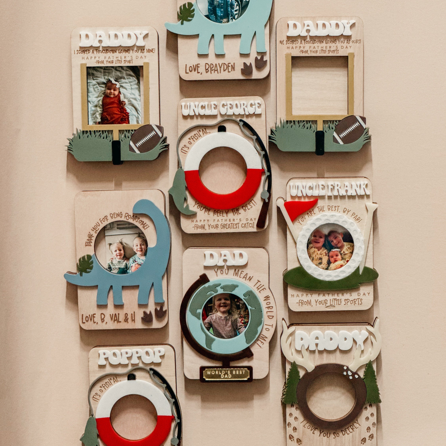 Personalized Father's Day Photo Magnet, Gift for Dad, Grandpa, From Kids