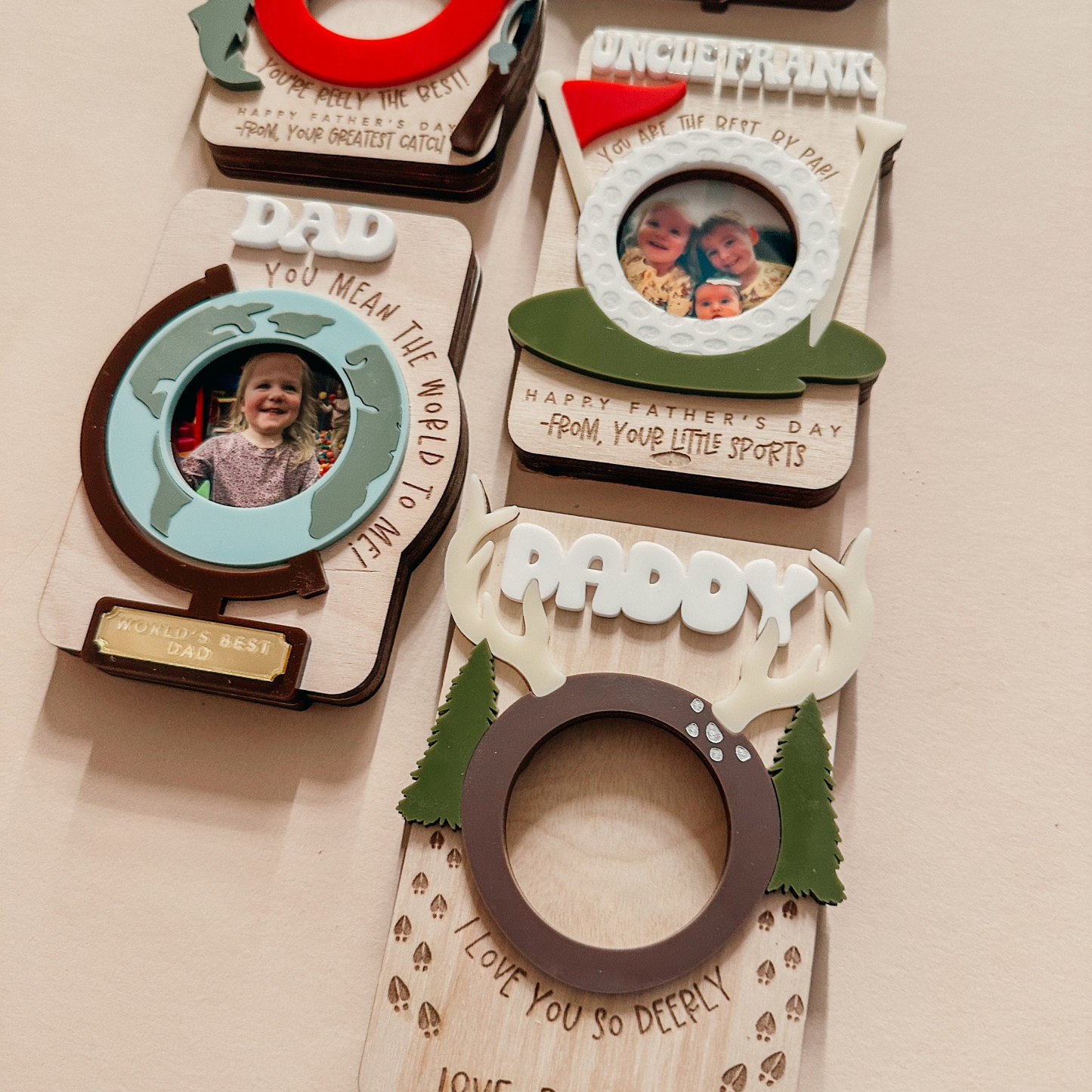 Personalized Father's Day Photo Magnet, Gift for Dad, Grandpa, From Kids