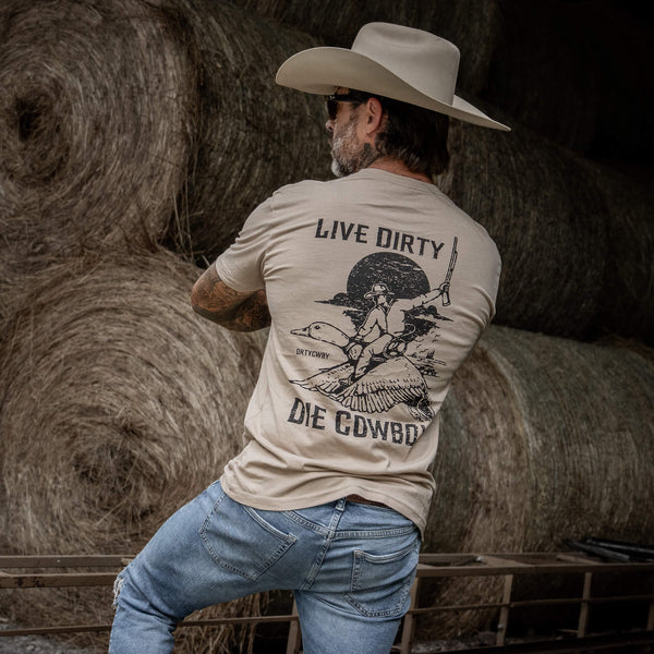Live Dirty. Die Cowboy Men's T-Shirt