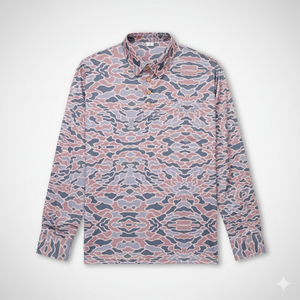 Long-sleeve shirt with a pattern on a white background