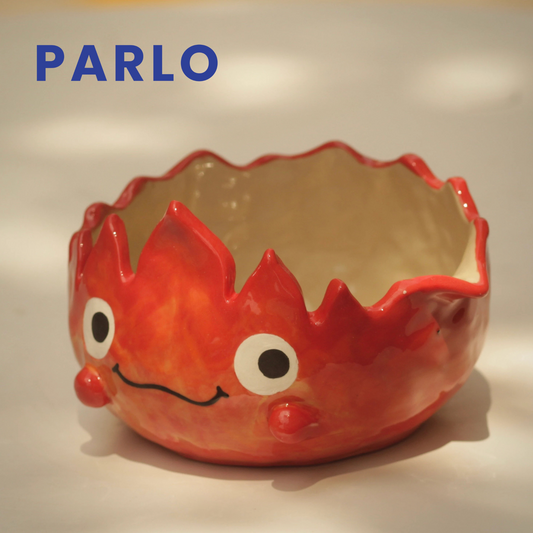 Pre-order Cute Fire Demon Handmade Ceramic Matcha Bowl