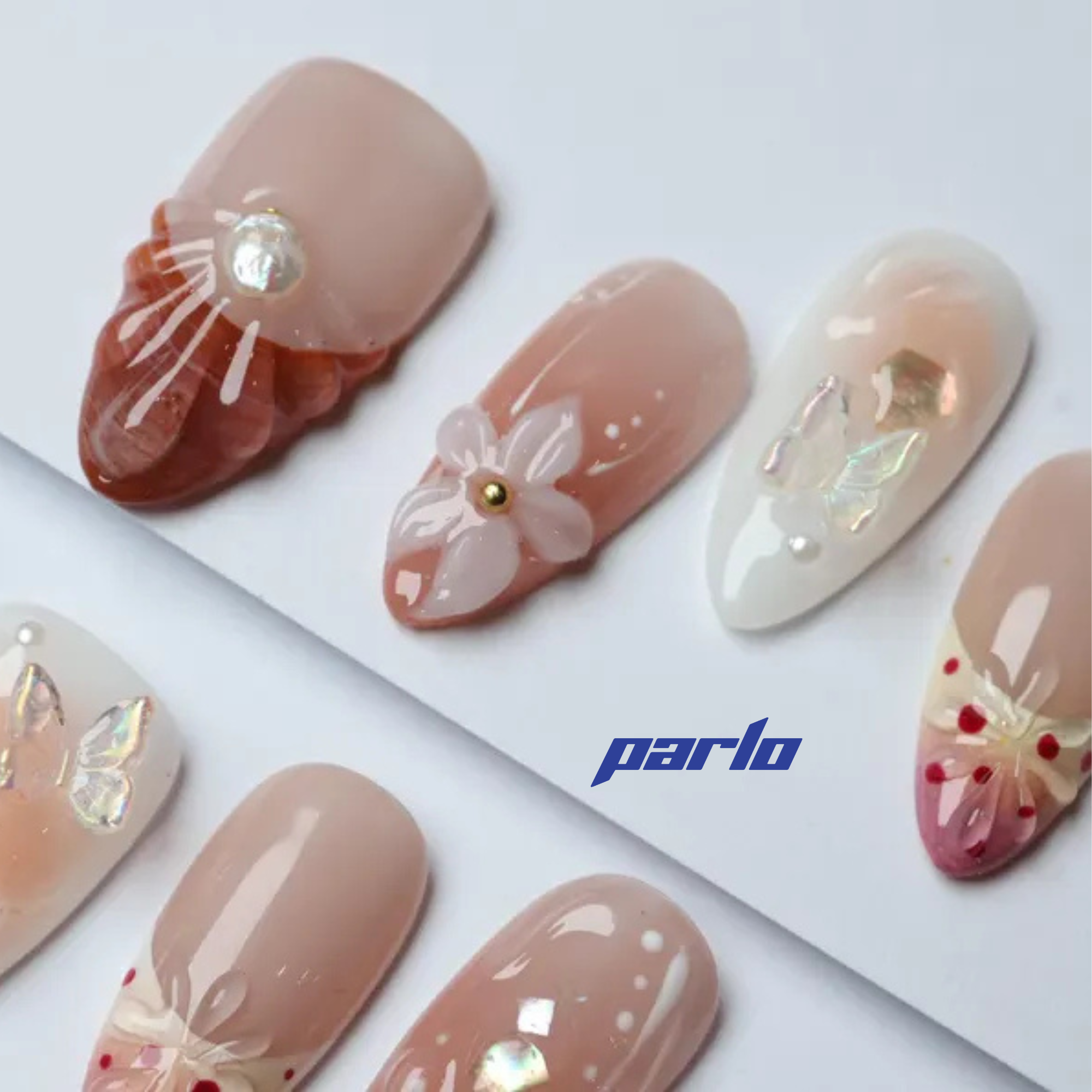 3D Floral Press On Nails