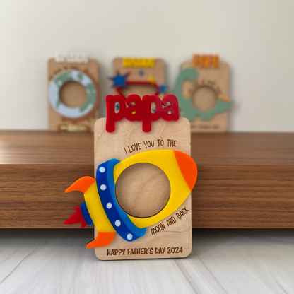 Personalized Father's Day Photo Magnet, Gift for Dad, Grandpa, From Kids