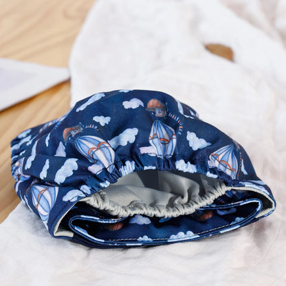 Set of 4 Washable Reusable Cloth Diapers (Adjustable, 3-15kg) SD05